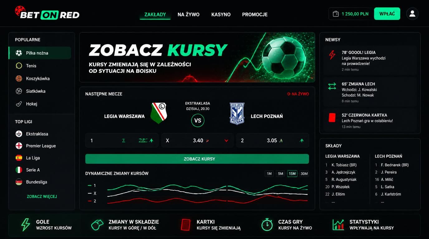 Zmienne kursy przedmeczowe i newsy wpływające na kursy
